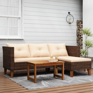 Meeks 3 piece conversation set with cushions sale